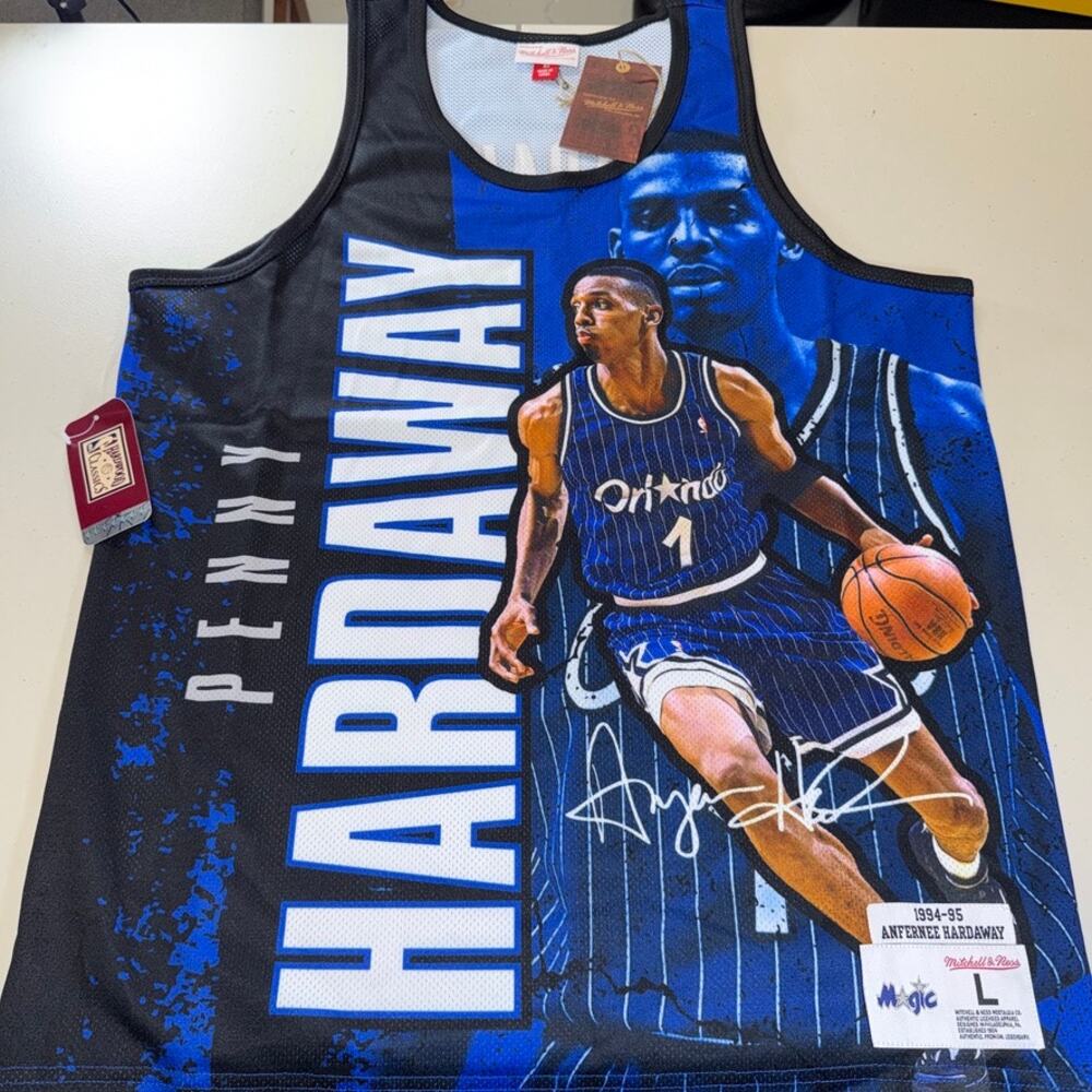 Penny Hardaway Orlando Magic Mitchell & Ness Player Burst Mesh Tank Large NWT